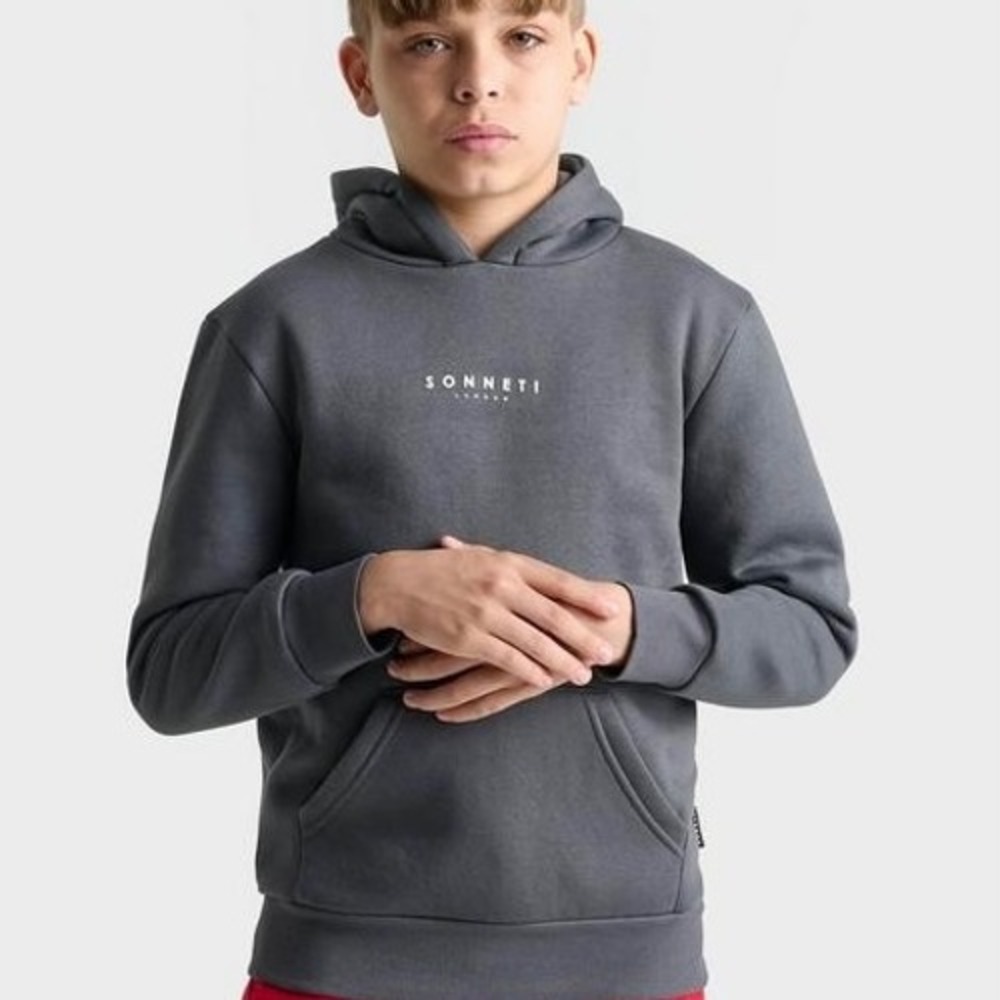 Sonneti London Boys‎ XL Charcoal Gray Pullover Hoodie Sweatshirt Logo Fleece